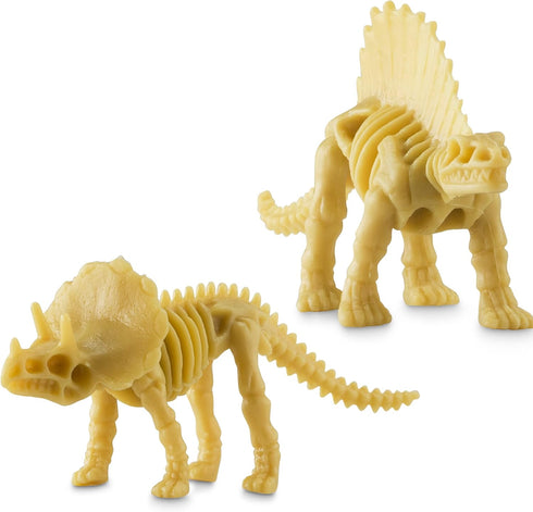 Bedwina Dinosaur Fossil Skeleton Pack of 24, 3.7 Inch Assorted Plastic Dino Figure Bones for Kids Science Dig Kit