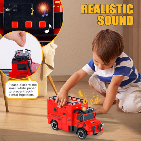 3-7 6 Versatile Transforming Truck with Race Tracks for Kids Ages - Foldable Car Toy with Dual Launchers, Cars