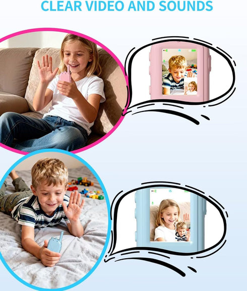 NFunalk 3-12 Video Walkie Talkies, Kids Adventure Toys with Screen, Video Walkie Talkies for Kids with Voice Changer