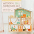 Giant Wooden Dollhouse Furniture Set, 26 Pcs for Kitchen, Living Room, Bedroom, Bathroom, Babyroom, Candy Accessories