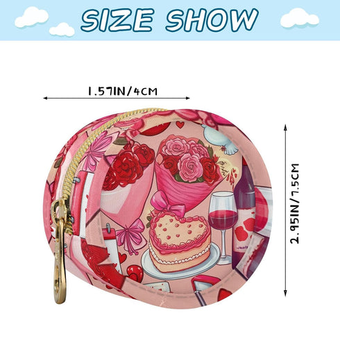 Valentines Gift Round Pacifier Storage Case with Zipper, Portable Pacifier Case for Travel, Diaper Bag & Purse