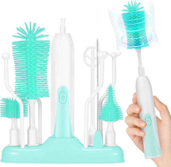 Koumolar Electric Bottle Brush Cleaner,Rechargable Electric Baby Bottle Brush Cleaner,Travel Bottle Cleaner Kit