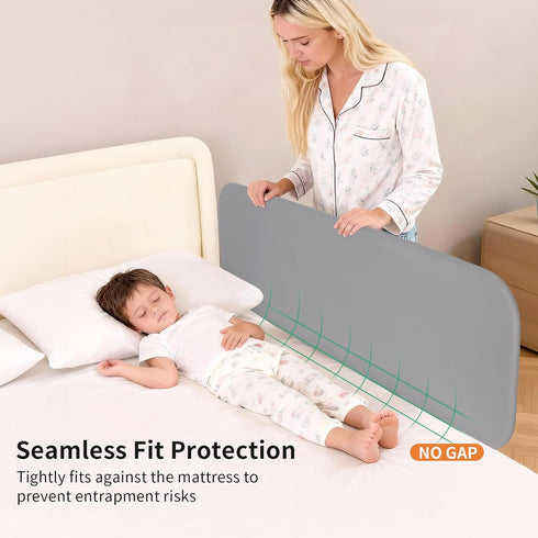 PlentiVive 48" Travel Bed Rails for Toddlers with Motion Sensor Light, Foldable Toddler Bed Rail Extra Long Safety