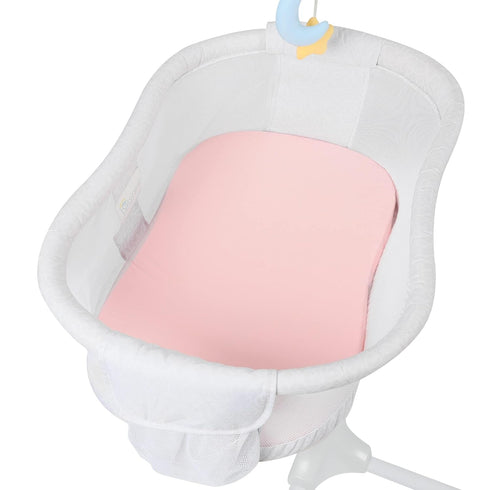 2 Pack 33X16 Inch, TILLYOU Baby Bassinet Sheets for Girls Boys Baby Sheets for Square Rectangle Oval Bassinet Mattress