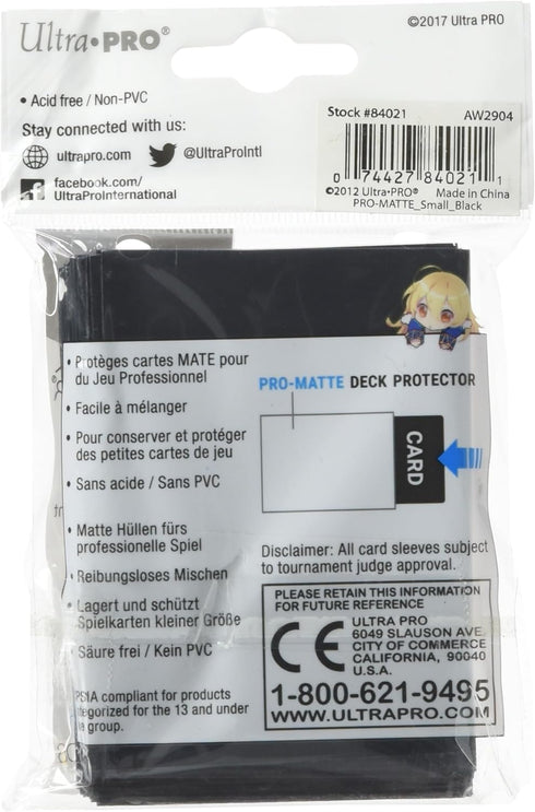 Ultra Pro Pro-Matte Black Small Deck Protectors, 60ct, black, small