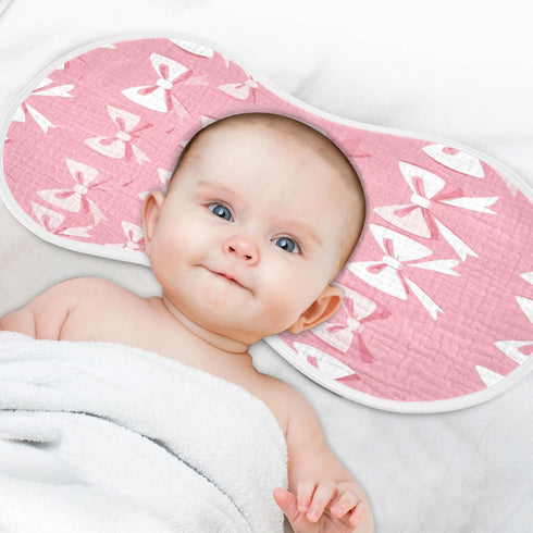YEGAME Set 1 11 22 Inch Muslin Baby Burp Cloths of - Bow Pink Super Absorbent Cotton Burping Rags Soft Baby Washcloths