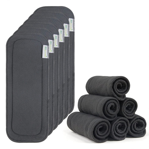 5 12 Pack Wegreeco Reusable Soft Layers Charcoal Inserts for Baby Cloth Diaper,High Absorbing Washable Liners