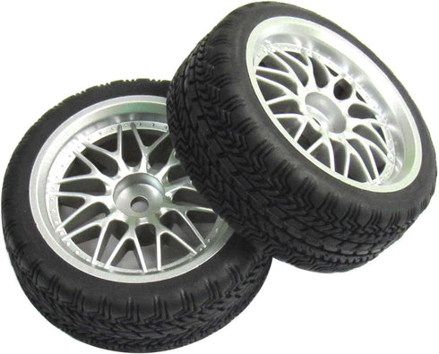 12mm Hub Wheel Rims Rubber Tires for RC 1/10 on-Road Touring Racing Car A for RC 1: 10 on-Road Racing car, Drift, Touring car (4pcs)