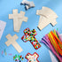 Blueweenly DIY Wood Cross Crafts for Kids Sunday School Supplies, 24 Unfinished Wood Crosses and Craft Materials