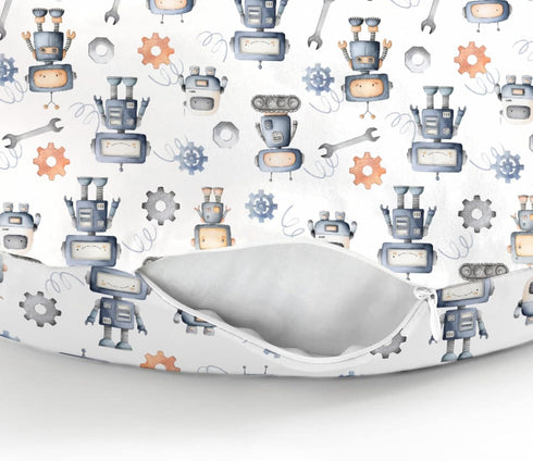 Watercolor Robots Baby Nursing Pillow Covers for Boy Girl Cute Robotic Character Nursery Feeding Pillowcase