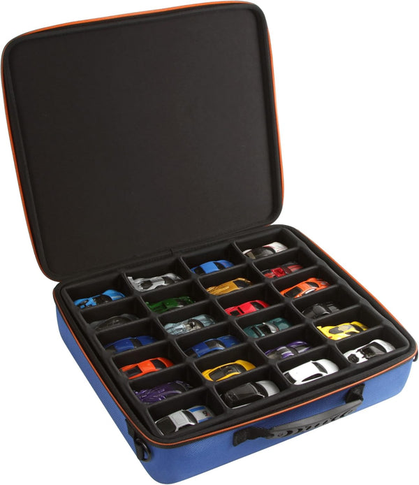 2TUFF Collectible Toy Car Storage Case - Organizer with 48 Compartments and 2 Removable Trays for Hot Wheels and