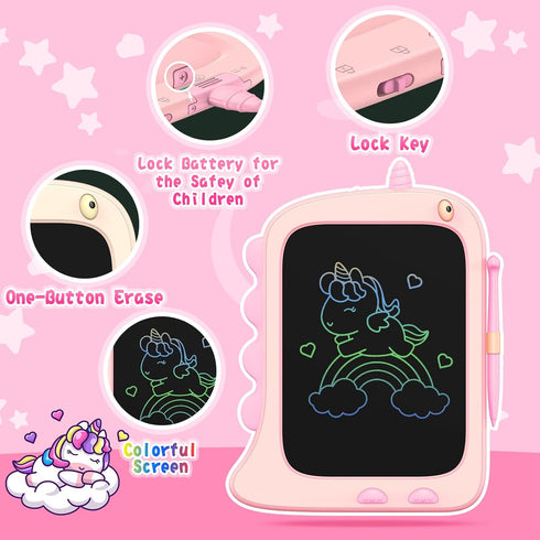 ORSEN 8.5 Inch LCD Doodle Board Tablet for Girls, Unicorn Drawing Pad for Kids 2-7 Years Old