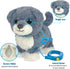 3+ YH YUHUNG Interactive Walking Dog Toy with Leash, Grey Puppy with Blue Ears, Electronic Barking & Tail Wagging Robot