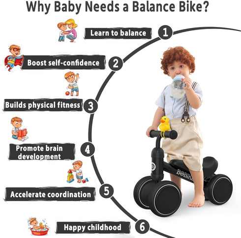 12-36 4 Bobike Baby Balance Bike Toys for Months Kids Toy Boy Girls Gifts Toddler Best First Birthday Gift Children