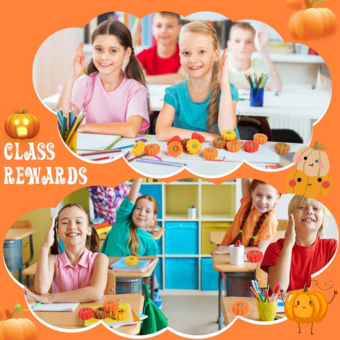 44 Pcs 3D Pumpkin Erasers - Halloween Mini Erasers for Classroom Prizes, Game Rewards, Party Favors