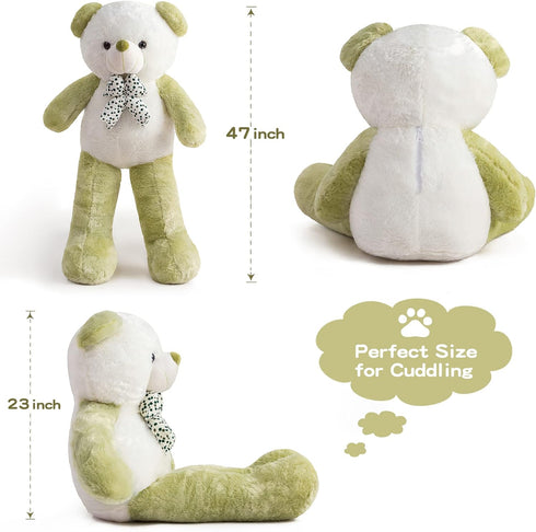 Big Teddy Bear Stuffed Animal, 4 Feet Extra Large Green Plush Toy for Girls, Mother's Day, Birthday Gift