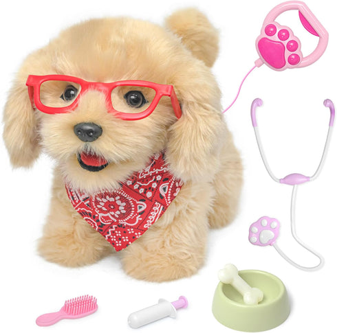 YH YUHUNG Walking Dog Toy for Kids - Remote Control Puppy that Walks, Barks, Feeds, Interactive Stuffed Dog