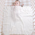 38X39 Booulfi Knit White Baby Blankets Neutral,Crib Stroller Newborn Blankets for Boys Girls,Cotton Lace Crochet Winter