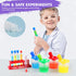 Color Science Test Tubes, Plastic Lab Tubes with Caps for Kids Science Experiments Ages 4-8