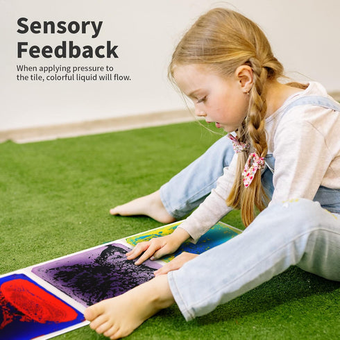 Art3d (11.8"x11.8" 4 Baby Sensory Water Mats for Autistic Children Square, Tiles