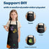 30 Pcs Kids Apron Bulk Adjustable Children Bib Aprons with Pockets for Girls Painting Kitchen Cooking Baking (Black, L)