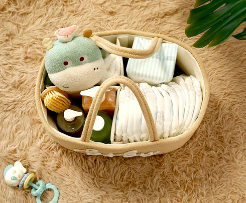 ZOMBATI Baby Diaper Caddy Organizer, Large Nursery Storage Bin Basket for Baby Shower and Baby Wipes- Cotton Rope