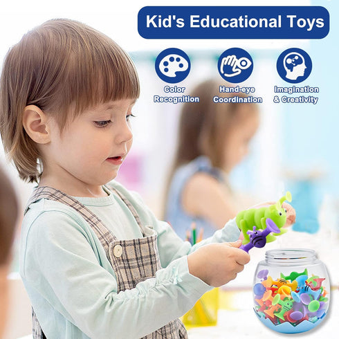 ZMZS Suction Toys for Baby, Bath Toys for Kids Ages 4-8, 40 Pieces Toddler Stress Release Sensory Toys, Educational Gift