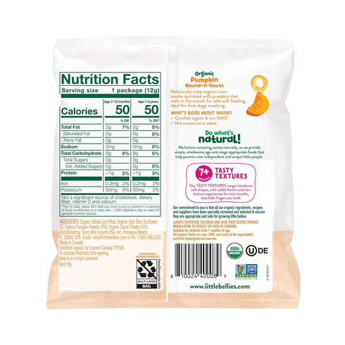 Pack, (Pack 18) Little Bellies Organic Round-a-Bouts Variety Sweetcorn & Pumpkin