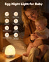 Dimmable Egg Night Light for Nursery, Portable Rechargeable Baby Nightlight with Touch Control & RGB Color Changing
