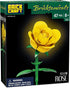 Set 104 Brickcraft Bricktanicals Yellow Rose Building Piece Flower Stem Model, Compatible Brick Bouquet Kit for Adults
