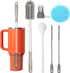 15.7" Silicone Bottle Brush Set - 6 Pack Water Bottle and Straw