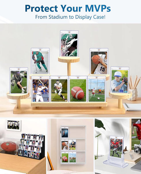 50ct 35pt Magnetic Card Holders: One Touch Card Holder for Trading Cards, U-V Protection Hard Cards Sleeves Case