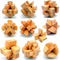 Guaishou 10-in-One 3D Small Wooden Puzzles, Kongming Lock IQ Test Toy for Teens and Adults