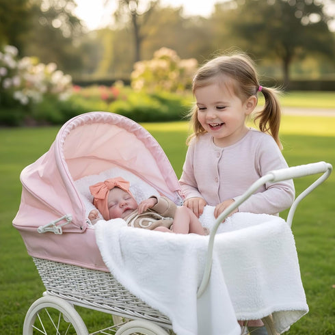 YuDill 17 Inch 3+ Realistic Baby Doll for Girls Age Full Vinyl Washable Body, Soft Touch, Closed Eyes Lifelike Toy Gift