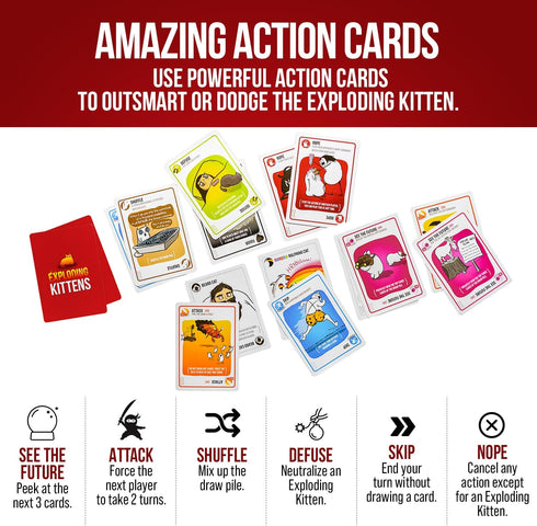 Exploding Kittens Original Edition - Hilarious Family Game Night Card Game for Ages 7+