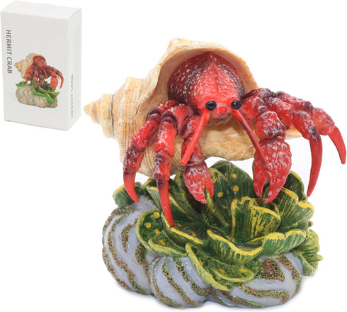 Gemini&Genius Hermit Crab Action Figure Toy, Under The Sea Life Figure Educational Gifts for Kids Animal Lovers