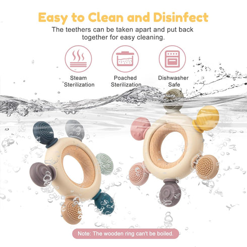 Baby Teething Toys for 0-6 Months, BPA Free Sensory Toys for Babies, Newborn Infant Gifts for 1 Year Old