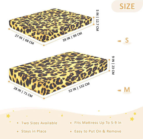 Bseiialft 52 28 Brown Black Cheetah Leopard Print Crib Sheets for Boys Girls Soft and Breathable Cotton Baby Sheets