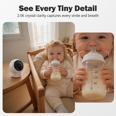 youkey 2.5K 360 2.4GHz 5G Baby Monitor, AI Crying & Motion Detection for Peace of Mind, Pan/Tilt, Invisible Night