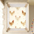CZXW 52" 28" Farmhouse Chickens Crib Sheets Fitted x Natural Cotton Soft & Breathable for Baby Crib Mattress