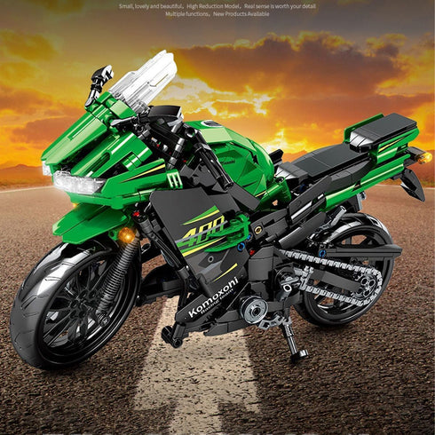 Pasyru Technology Motorbike Building Set, 862 Pcs Superbike for Kawasaki Ninja 400 Model Building Toy