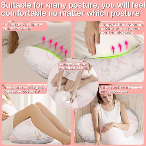 Oskeray Pregnancy Maternity Pillow for Sleeping, Support for HIPS, Backs, Legs, with Detachable and Adjustable Cover
