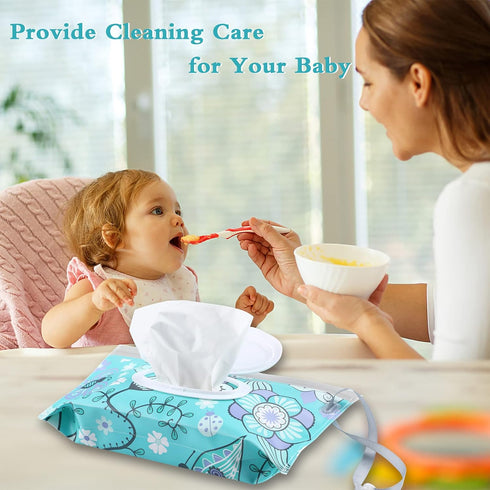 FEBSNOW 2 Pack Baby Wipe Dispenser, Reusable Portable Holder for Travel Baby Wipes