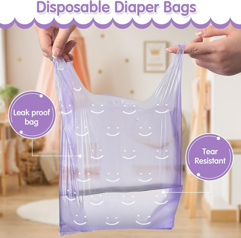 1600 Count Colarr Baby Disposable Diaper Bags Scented Diaper Sacks with Tie Handle Disposal Trash Sacks Pet Dog Poop