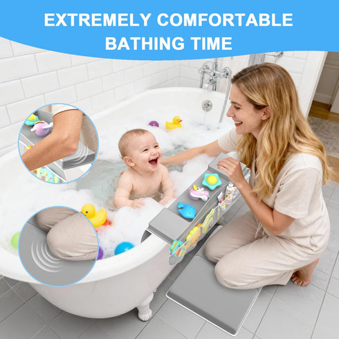 JAUPH Elbow Set, Bath Kneeler and Rest Pad Non-Slip Memory Foam Kneeling Pad & Silicone Arm Cushion with Toys