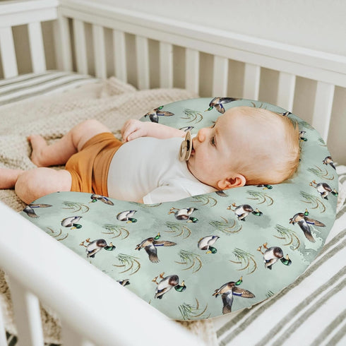 Vintage Mallard Ducks Baby Nursing Pillow Covers for Boy Girl Hunting Duck Green Leaves Nursing Slipcovers