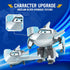 Super Wings Transformer Toys, 5" Airplane Robot Action Figure, 2-in-1 Mode, Fun Toy for Kids Age 3+, Silver