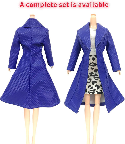 13 Pcs Doll Clothes and Accessories for 11.5 Inch Girl Dolls Outfit Including 4 Dresses,2 Tops,2 Pants, A Pair of Pajamas,A Blue Coat,A White Tank and Pattern Skirt