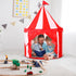 Circus Tent Red Floor, Large Playhouse Castle for Boys Girls, Indoor Outdoor Camping Activity Toys
