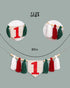 1st Christmas First Birthday High Chair Banner - Oh What Fun it is to be One Highchair Banner, Red and Green Birthday